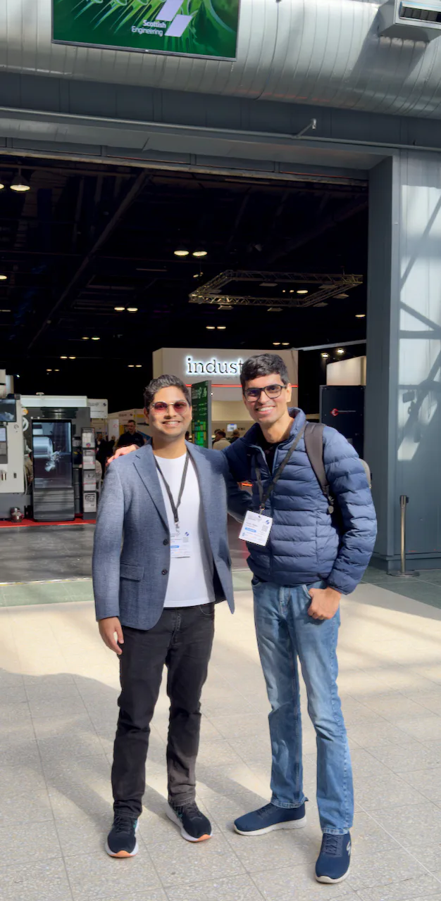 Arjun and Siddhant at the Scotland Manufacturing & Supply Chain Expo at the SEC in Glasgow
